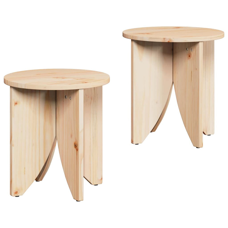 vidaXL Dohányzóasztal 2 pcs Természetes 41.5 x 41.5 x 44 cm