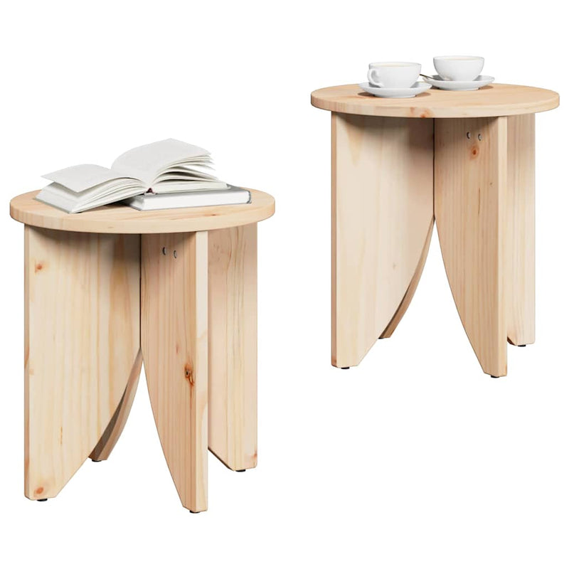 vidaXL Dohányzóasztal 2 pcs Természetes 41.5 x 41.5 x 44 cm