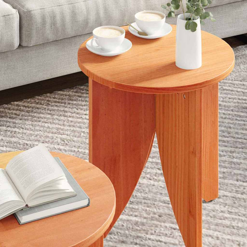vidaXL Dohányzóasztal 2 pcs Viaszbarna 41.5 x 41.5 x 44 cm