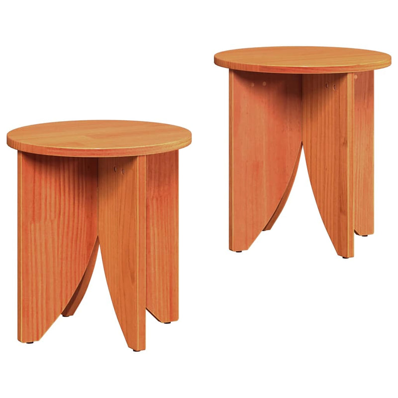 vidaXL Dohányzóasztal 2 pcs Viaszbarna 41.5 x 41.5 x 44 cm