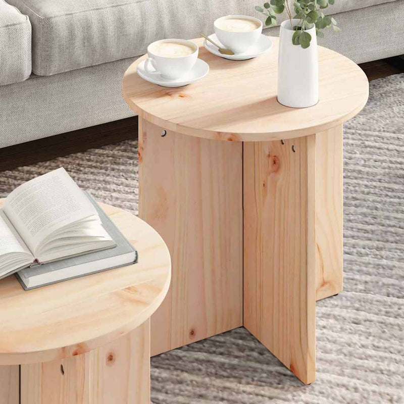 vidaXL Dohányzóasztal 2 pcs Természetes 41.5 x 41.5 x 41 cm