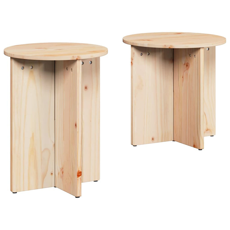 vidaXL Dohányzóasztal 2 pcs Természetes 41.5 x 41.5 x 41 cm