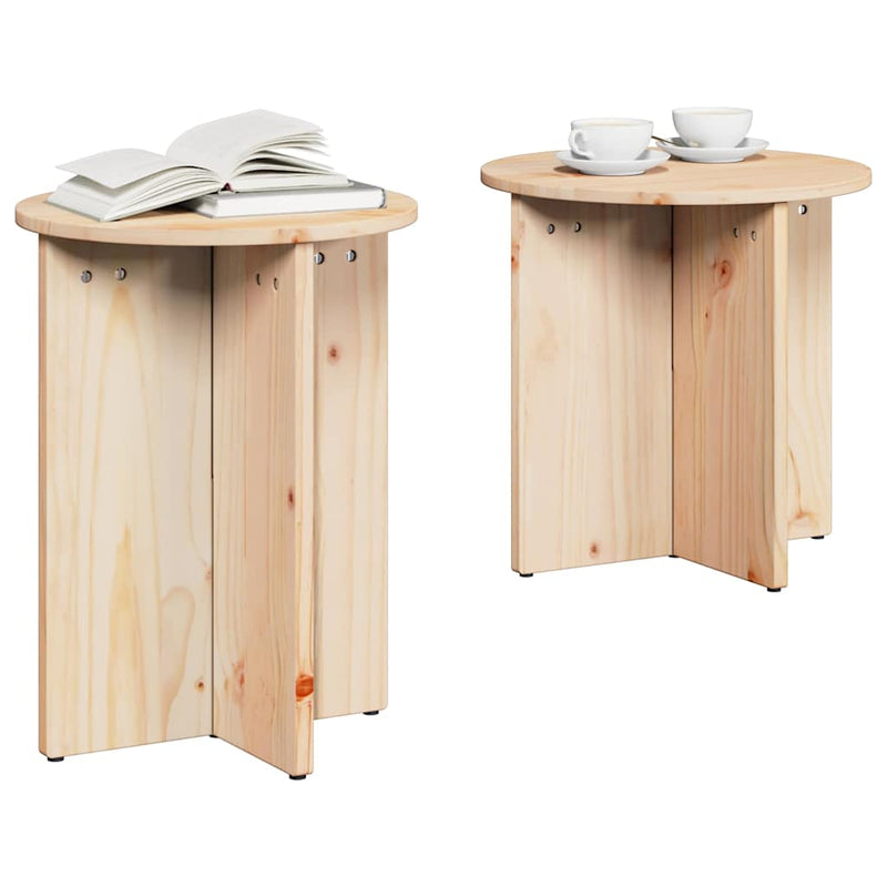 vidaXL Dohányzóasztal 2 pcs Természetes 41.5 x 41.5 x 41 cm