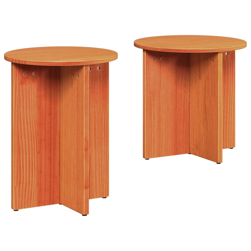 vidaXL Dohányzóasztal 2 pcs Viaszbarna 41.5 x 41.5 x 41 cm