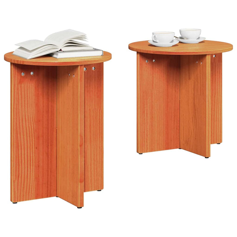 vidaXL Dohányzóasztal 2 pcs Viaszbarna 41.5 x 41.5 x 41 cm