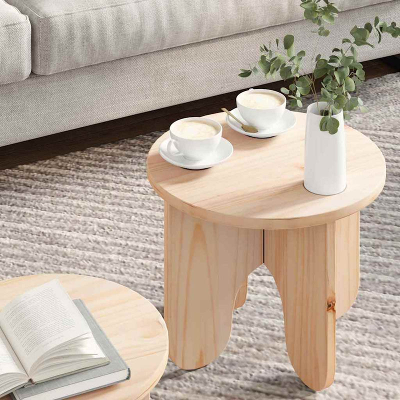vidaXL Dohányzóasztal 2 pcs Természetes 39.5 x 39.5 x 30 cm