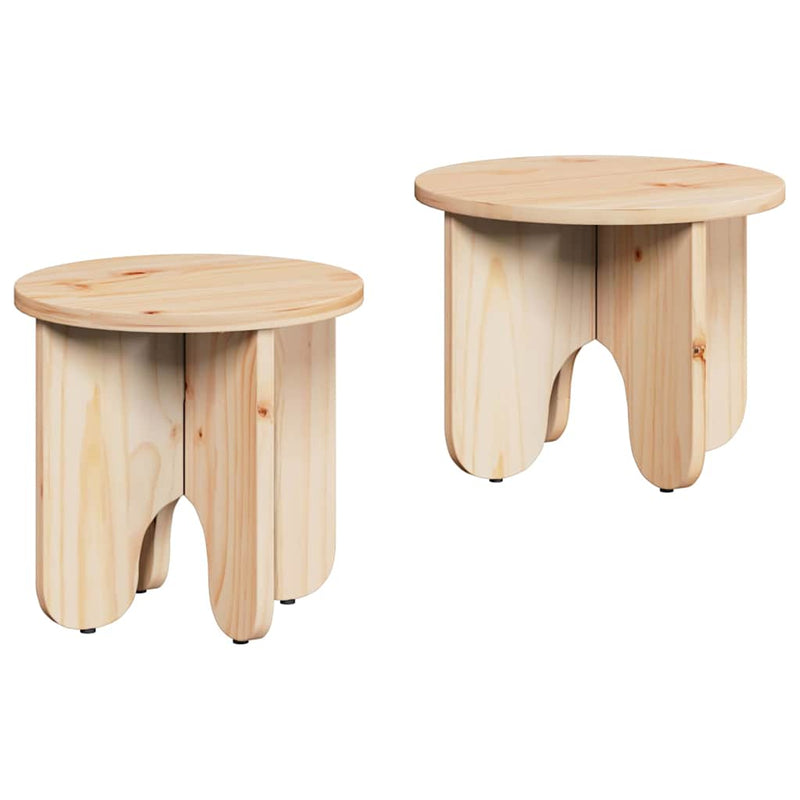 vidaXL Dohányzóasztal 2 pcs Természetes 39.5 x 39.5 x 30 cm