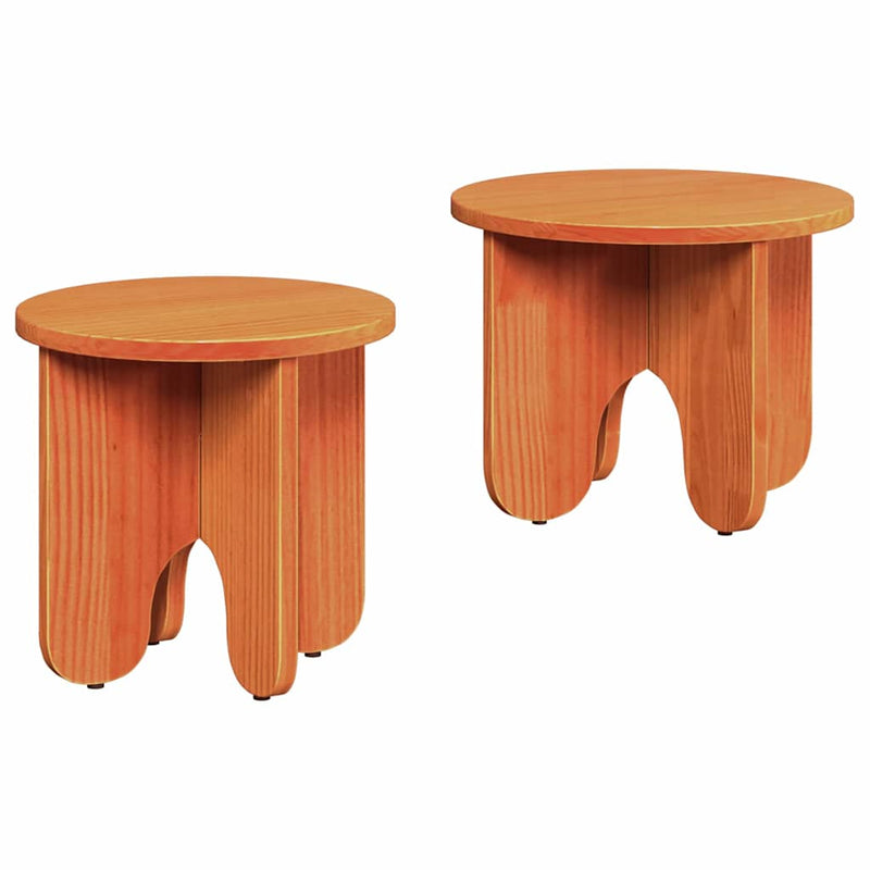 vidaXL Dohányzóasztal 2 pcs Viaszbarna 39.5 x 39.5 x 30 cm