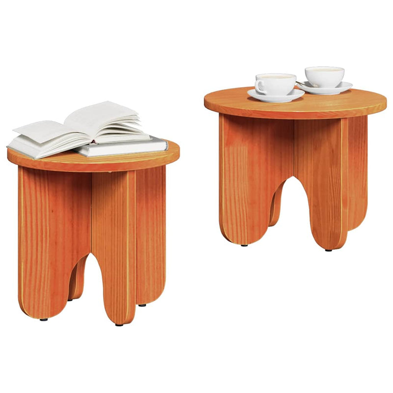 vidaXL Dohányzóasztal 2 pcs Viaszbarna 39.5 x 39.5 x 30 cm