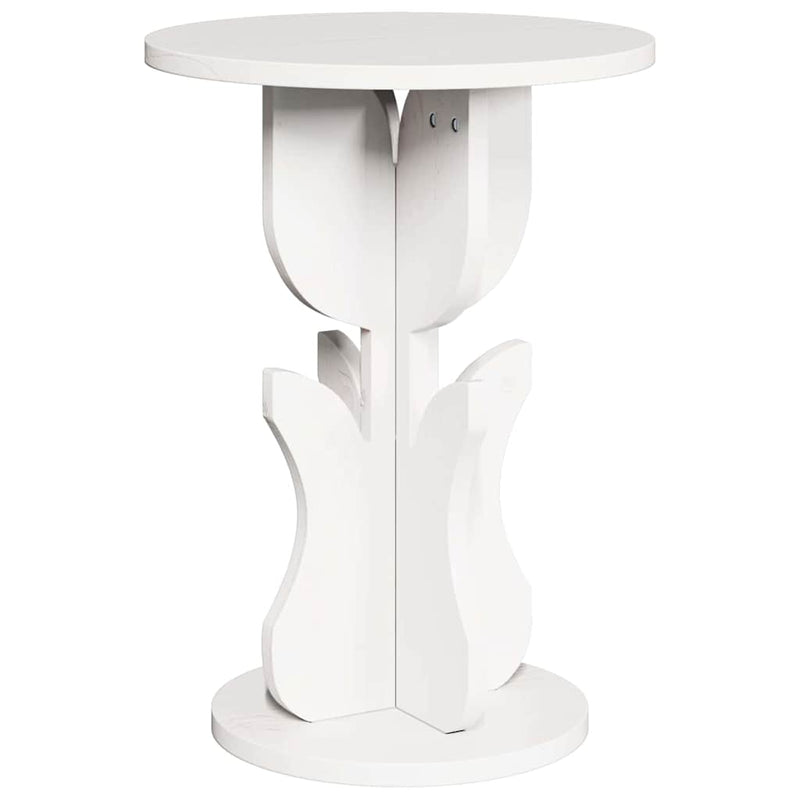 vidaXL Oldal asztal Fehér 39.5 x 39.5 x 53.5 cm Tömör fenyőfa