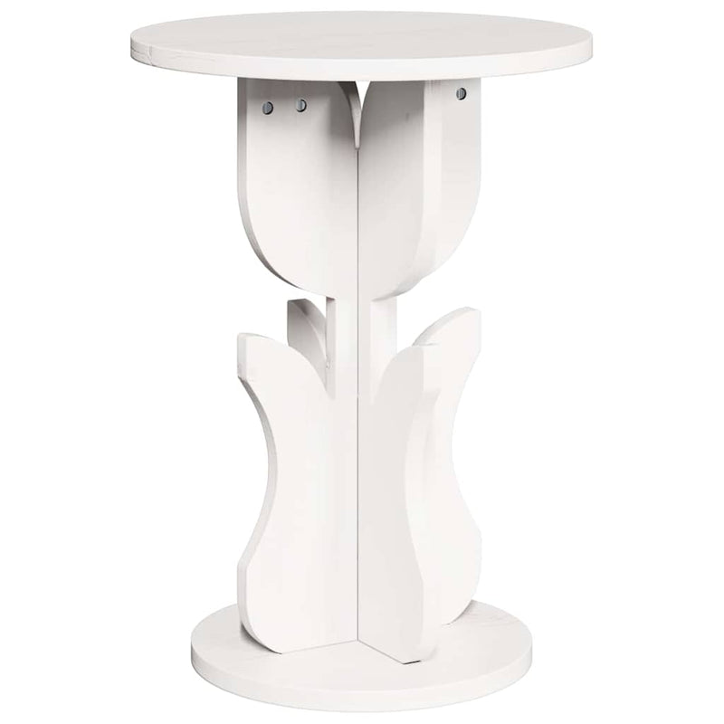 vidaXL Oldal asztal Fehér 39.5 x 39.5 x 53.5 cm Tömör fenyőfa