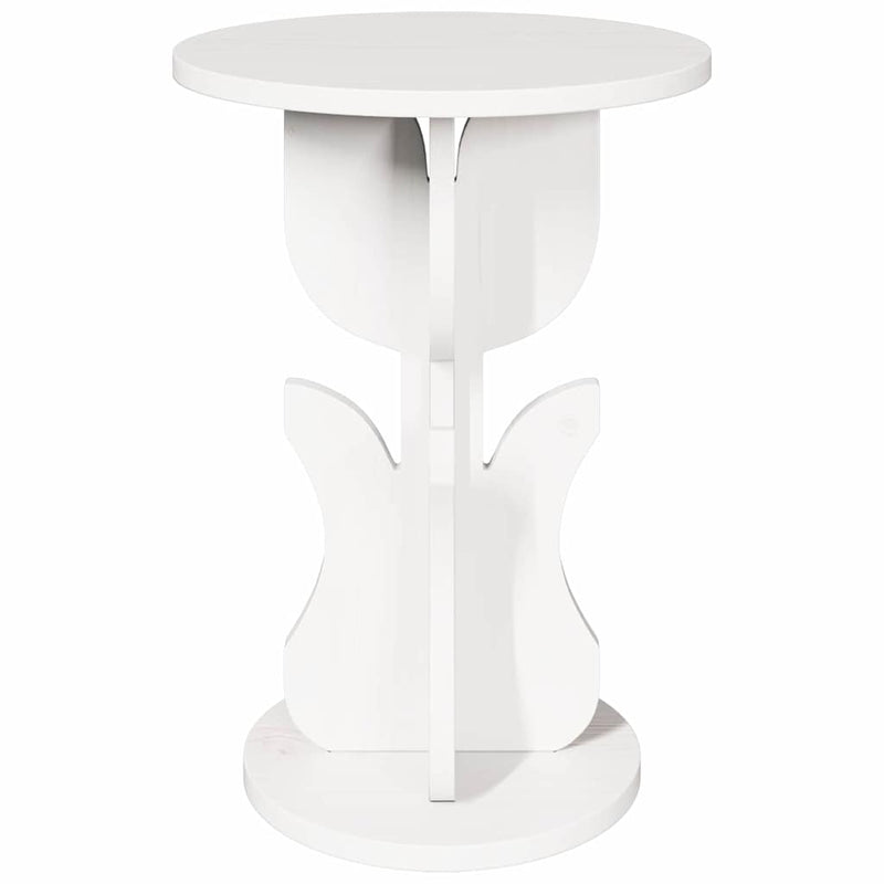 vidaXL Oldal asztal Fehér 39.5 x 39.5 x 53.5 cm Tömör fenyőfa