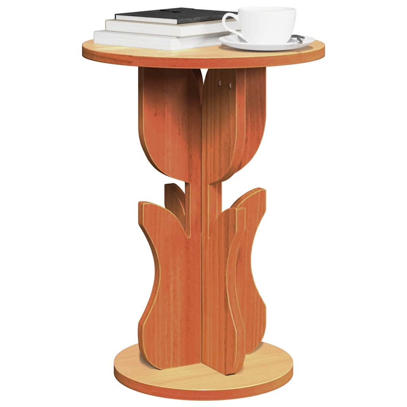 vidaXL Dohányzóasztal Faggyú barna 39,5 x 39,5 x 53,5 cm Tömör fenyőfa