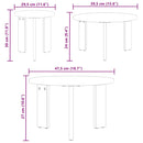 vidaXL Dohányzóasztal 3 pcs Faggyú barna Tömör fenyőfa