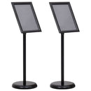 vidaXL Poszter Állványok 2 pcs Fekete 32,7 x 24 x 108 cm Alumínium