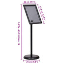 vidaXL Poszter Állványok 2 pcs Fekete 32,7 x 24 x 108 cm Alumínium