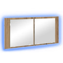 vidaXL LED Tükörszekrény Artisan tölgy 100 x 12 x 45 cm Faanyag