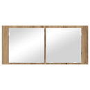 vidaXL LED Tükörszekrény Artisan tölgy 100 x 12 x 45 cm Faanyag