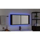 vidaXL LED Tükörszekrény ajtóval Fekete tölgy 100 x 12 x 45 cm Faanyag