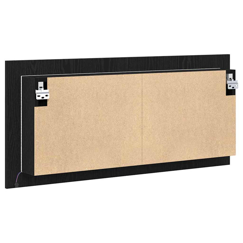 vidaXL LED Tükörszekrény ajtóval Musta tammi 100 x 12 x 45 cm Faanyag