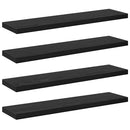 vidaXL Polcos könyvespolc 4 pcs Fekete 40 x 10 x 1,5 cm Faanyag