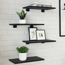 vidaXL Polcos könyvespolc 4 pcs Fekete 40 x 20 x 1,5 cm Faanyag