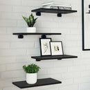 vidaXL Polcos könyvespolc 4 pcs Fekete 40 x 20 x 1,5 cm Faanyag