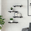 vidaXL Polcos könyvespolc 4 pcs Fekete 40 x 20 x 1,5 cm Faanyag