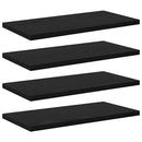 vidaXL Polcos könyvespolc 4 pcs Fekete 40 x 20 x 1,5 cm Faanyag
