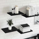 vidaXL Polcos könyvespolc 4 pcs Fekete 40 x 30 x 1,5 cm Faanyag