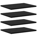 vidaXL Polcos könyvespolc 4 pcs Fekete 40 x 30 x 1,5 cm Faanyag