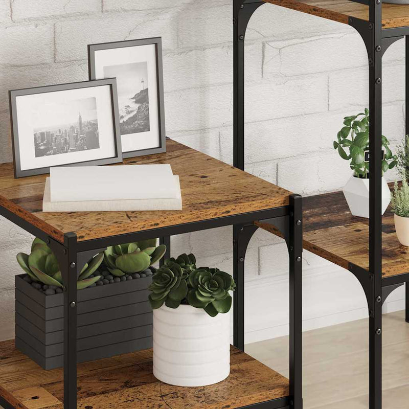 vidaXL Polcos könyvespolc 4 pcs Barna 40 x 40 x 1,5 cm Faanyag