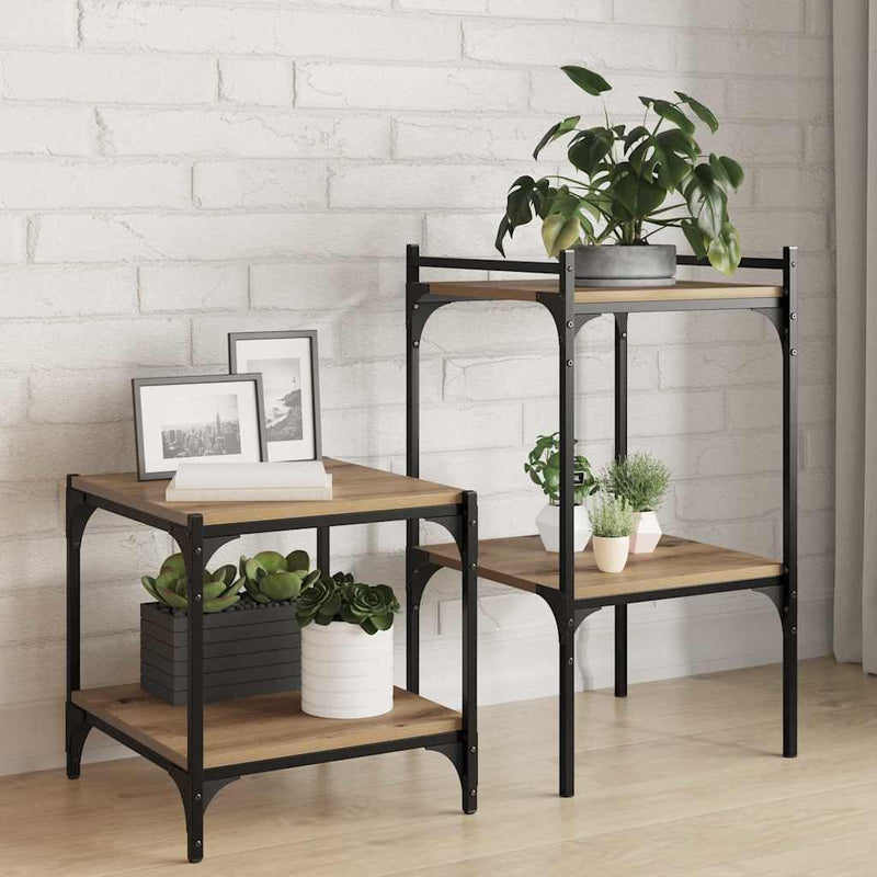 vidaXL Polcos könyvespolc 4 pcs Barna 40 x 40 x 1,5 cm Faanyag