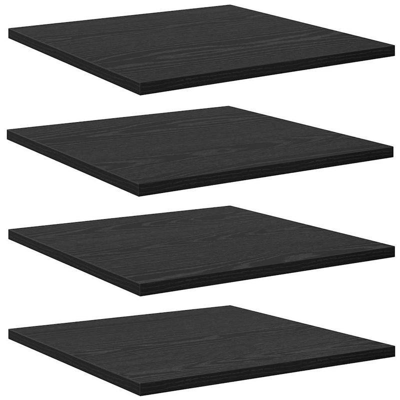 vidaXL Polcos könyvespolc 4 pcs Fekete 40 x 40 x 1,5 cm Faanyag