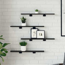 vidaXL Polcos könyvespolc 4 pcs Fekete 60 x 10 x 1,5 cm Faanyag