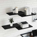 vidaXL Polcos könyvespolc 4 pcs Fekete 60 x 30 x 1,5 cm Faanyag