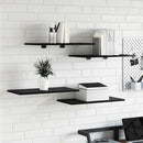 vidaXL Polcos könyvespolc 4 pcs Fekete 60 x 30 x 1,5 cm Faanyag