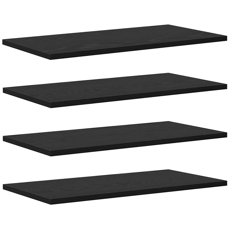 vidaXL Polcos könyvespolc 4 pcs Fekete 60 x 30 x 1,5 cm Faanyag
