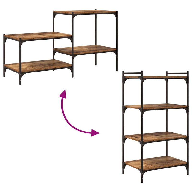 vidaXL Polcos könyvespolc 4 pcs Barna 60 x 40 x 1,5 cm Faanyag