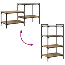 vidaXL Polcos könyvespolc 4 pcs Barna 60 x 40 x 1,5 cm Faanyag