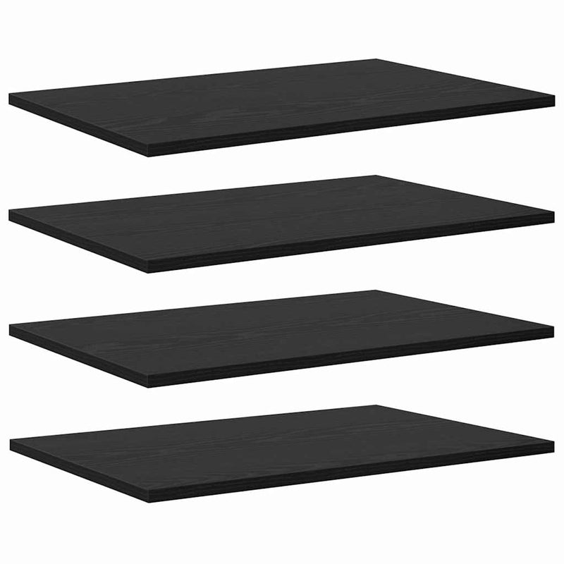 vidaXL Polcos könyvespolc 4 pcs Fekete 60 x 40 x 1,5 cm Faanyag