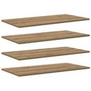 vidaXL Polcos könyvespolc 4 pcs Barna 80 x 40 x 1,5 cm Faanyag