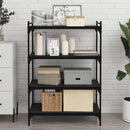 vidaXL Polcos könyvespolc 4 pcs Fekete 80 x 40 x 1,5 cm Faanyag