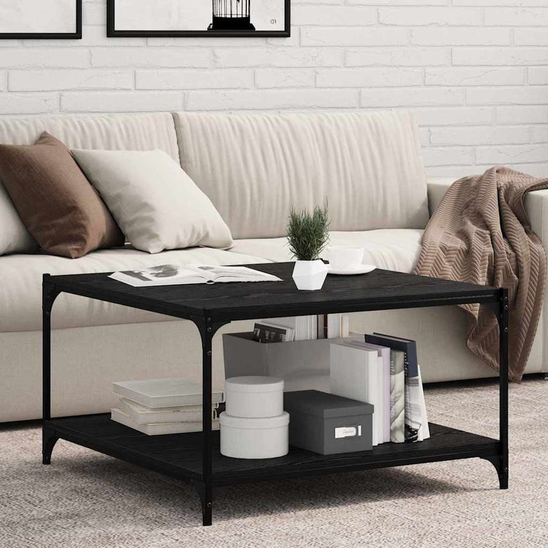 vidaXL Polcos könyvespolc 4 pcs Fekete 80 x 40 x 1,5 cm Faanyag