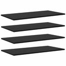 vidaXL Polcos könyvespolc 4 pcs Fekete 80 x 40 x 1,5 cm Faanyag