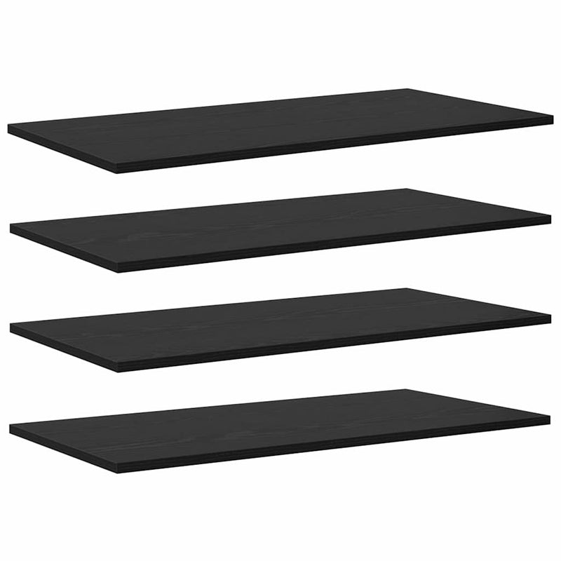 vidaXL Polcos könyvespolc 4 pcs Fekete 80 x 40 x 1,5 cm Faanyag