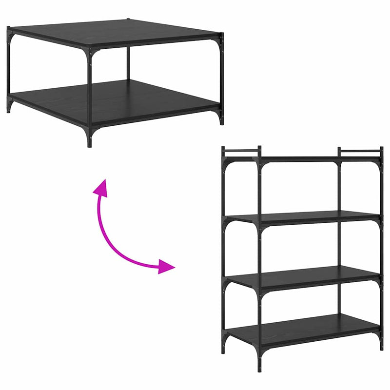 vidaXL Polcos könyvespolc 4 pcs Fekete 80 x 40 x 1,5 cm Faanyag