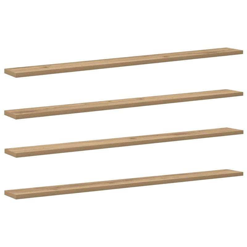vidaXL Polcos könyvespolc 4 pcs Barna 100 x 10 x 1,5 cm Faanyag