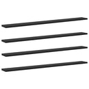 vidaXL Polcos könyvespolc 4 pcs Fekete 100 x 10 x 1,5 cm Faanyag