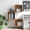 vidaXL Fali Szekrény polcokkal Öreg fa 37 x 37 x 37 cm Faanyag